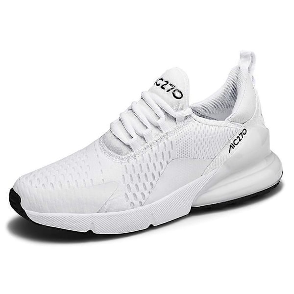 Afslappede par sneakers, moderigtige skridsikre åndbare mesh løbesko til sommer White 37