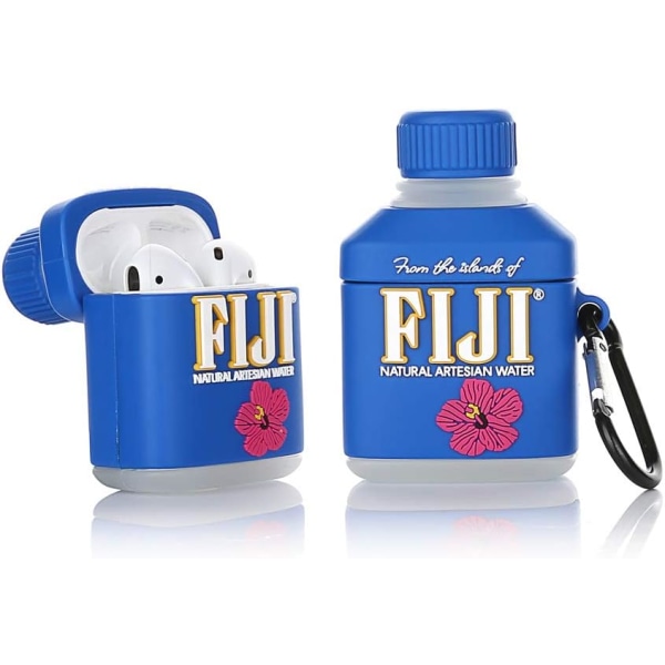 Söt case för Airpods 1、2, 3D Fijiwater Design Case Skyddande stötsäker skal med nyckelring för Airpods hörlurar