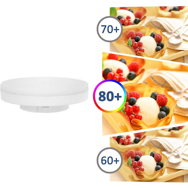 Paket med 4 GX53 LED-ljuskällor 7W, varmvit, ej dimbar, motsvarande 50W halogen, GX53 LED-spotlight för skåp, vitrinskåp, 180°, AC 220V