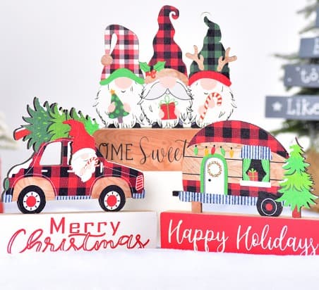 3 st Julbordsdekorationer Centerpiece Tomte
