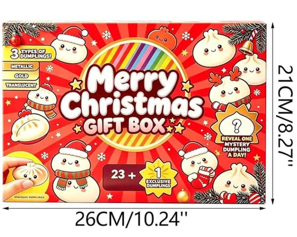2026 New Mystery Dumpling Bag C, 24-Day Countdown Blind Box, Soft Stress Relief Toy Gift