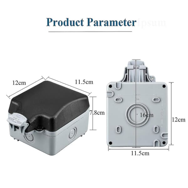 Waterproof Outdoor Switch, Wall Socket, Switch Socket Ip66, Ur-housing Garden and Commercial Applications