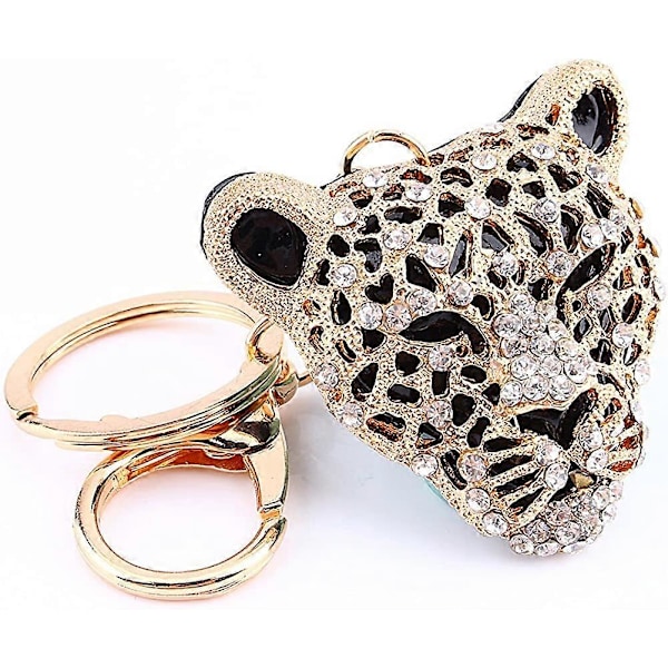 Krystall Leopard Nøkkelring Krystall Rhinestone Nøkkelanheng Bling Veskeanheng Håndveske Gave