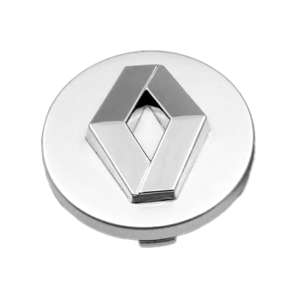 4-pakning - Renault navkapsler/hjulkapselemblem - B 60mm - Silver