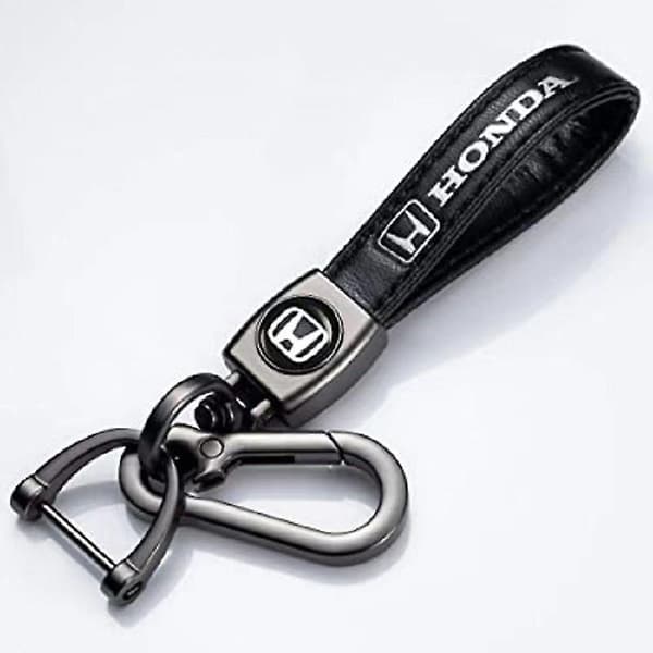 Leather Keychain with Car Brand Logo, Spring Lock and Ring, Compatible NISSAN