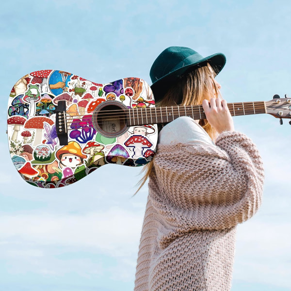 100 søte soppklistremerker tegneserie skog fargerik vinyl vanntett klistremerke vannkoker notatbok bagasje skateboard gitar skrapbok mobiltelefon klistremerke