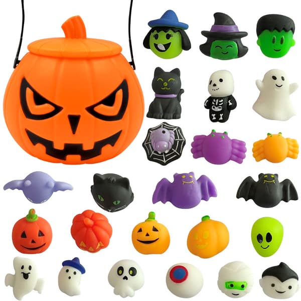 Halloween klämvänlig mjuk pumpa fladdermus spindel dekompression barnleksaksset dumpling blind box