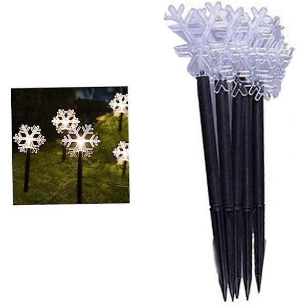 LED Julelys for Sti Hjem Juledekorasjonslys Snøfnugglys (Uten Batteri)