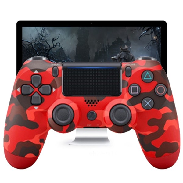 Trådløs Game Controller Controller Bluetooth Dual Head Gamepad Joystick Gamepad kompatibel med Game Console 4-rød camouflage