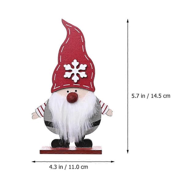 Julepynt i træ, kreativt ornament til dekoration, sæt med 4 stk.