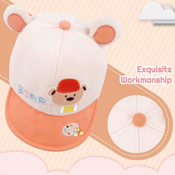 Baby søt baseballcaps bomull baby myk hatt solskjerm baseballcaps (oransje)
