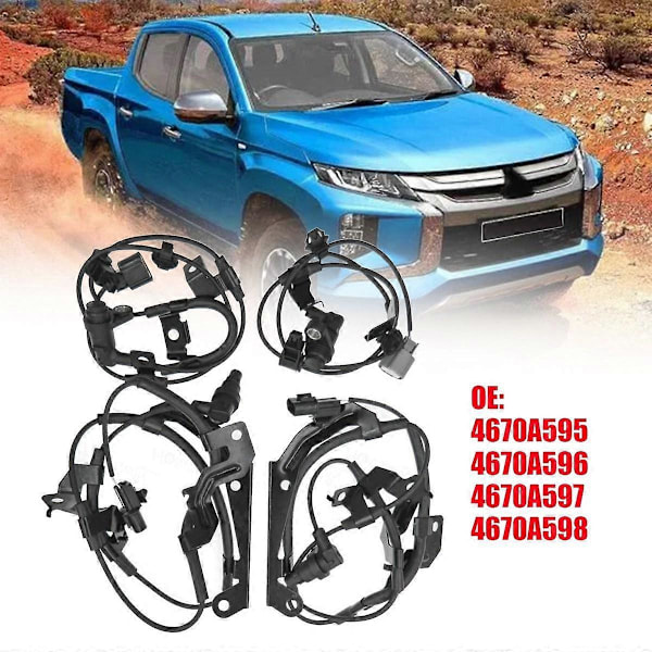 1Sett/4 stk 4670A595 4670A596 4670A597 4670A598 ABS Sensor for L200 Sport 2005-2015 Hjul Sensor