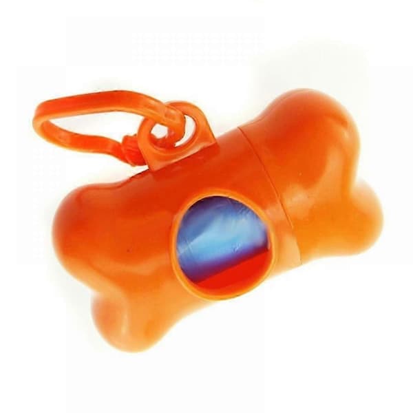 Bærbar hundeposeholder med karabinhage Orange
