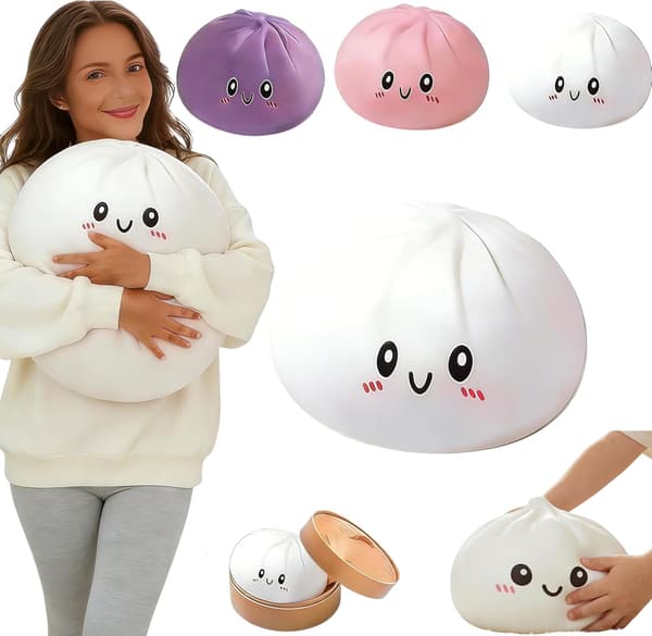 Kæmpe Dumpling Sød Squishy Stressbold, Jumbo Blød Langsomt Stigende Dumpling Stressbold, Stor Dumpling Sød Squishy, Stresslindring Skrivebord til Kontor