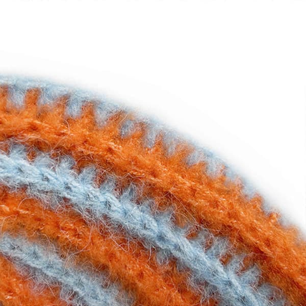 Elastiske luer i kontrastfarger i akrylstoff for kaldt vær, unisex-design, med brettekant, gul