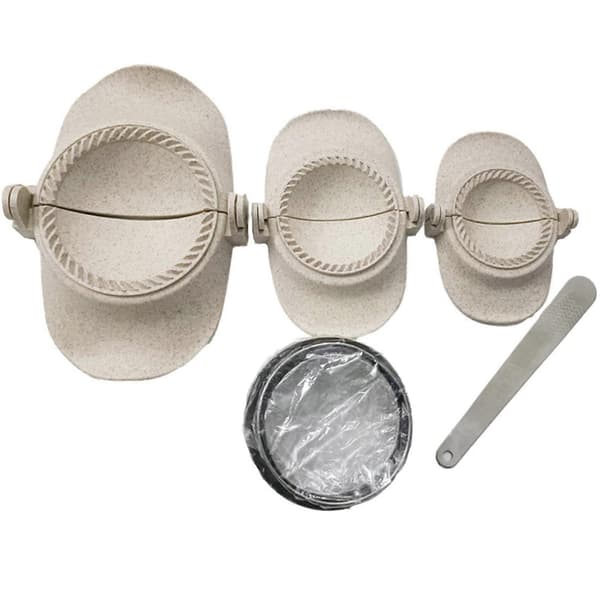 6X Dumpling Maker, Empanadas Press Mold Maker Sett med Deigkutter og Fylleskje, Empanada Former