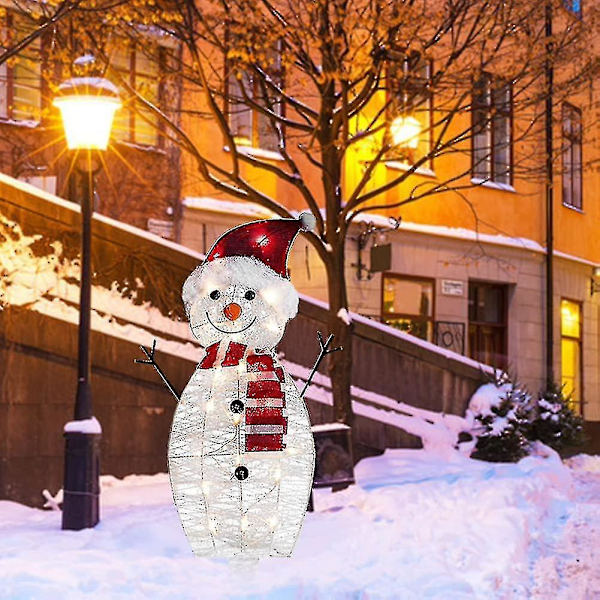 Jul LED-prydnader Snögubbe Lykta Ljuskedja För Utomhusgård Trädgård Hem Fest Dekoration