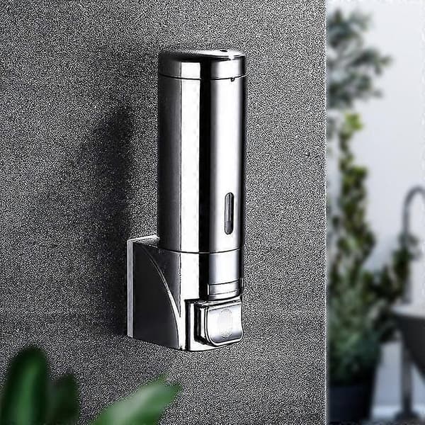 Sæbedispenser i rustfrit stål, vægmonteret badeværelses shampoo brusegel dispenser beholderflaske