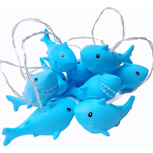 1.5m 10 LED Shark String Lights Battery Operated Fantastic for Bedroom, Baby Room, Kids Room, Birthday Party (Shark)