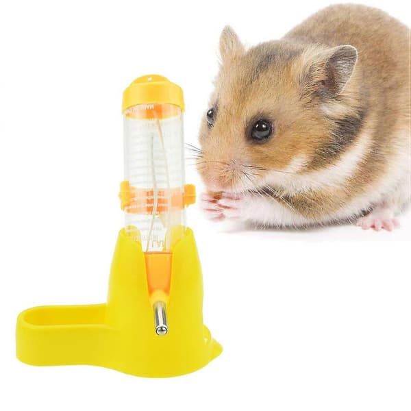 Hamster drikkeflaskeholder til kæledyr 125 ml gul dispenser