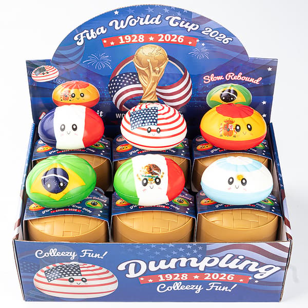 8,5 cm VM Langsom Genopretning Dumpling Squishy Legetøj, Tilfældigt Landsflag Design, Sensorisk Legetøj til Børn Voksne, Dampkogerboks Pakke
