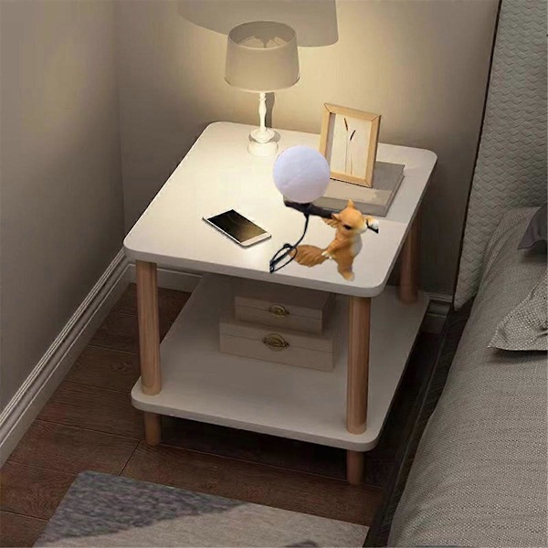 Resin Ekorn Mini LED Nattlys Barnerom Bordlampe Dyr Ekorn Skrivebordslampe Nattbordslampe La