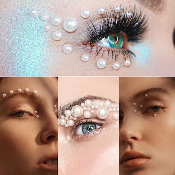 Flat Back Pearl Kit with Half-Round Back – 5600 White Pearls for DIY Manicure & Crafts