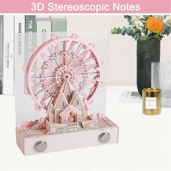 3D Anteckningsblock-skrivbords kalender med belysning, 2024 Kalender 3D Anteckningsblock Artopad Gravyr, Konstnärs skrivbords kalender