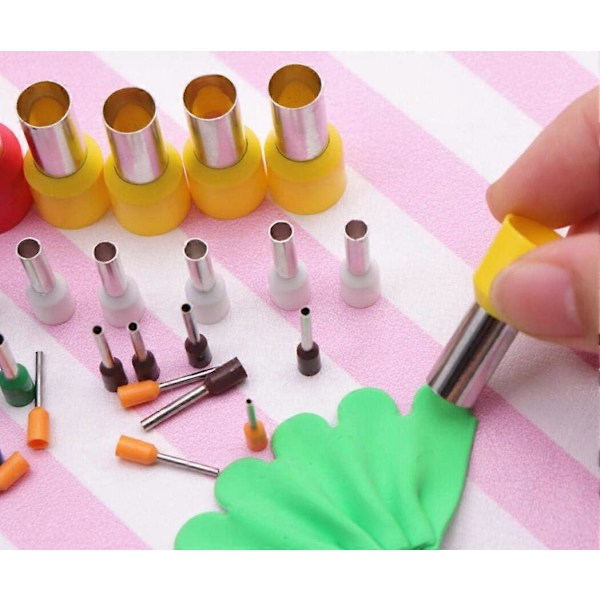 Polymer Clay Udskærere 40 stk. Rustfrit Stål Plast Indrykning Rund Cirkelform Udskærere Form Keramik Dotting Bage Ring Form Udskærer Punch Værktøjer Ce