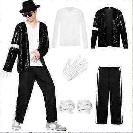 25-26 Michael Jacksons performancekostumer - Herre- og dame Jackson imitationskostume performance outfit sæt