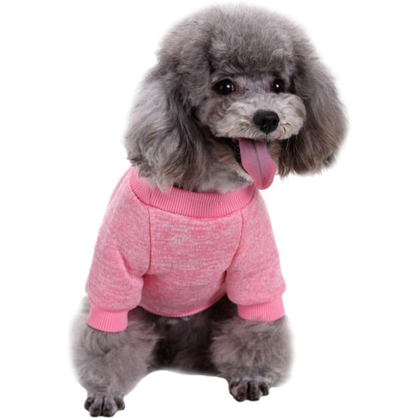 Pet Dog Clothes Soft Thickening Warm Pup Dogs Shirt Winter Puppy Sweater (Pink, M)