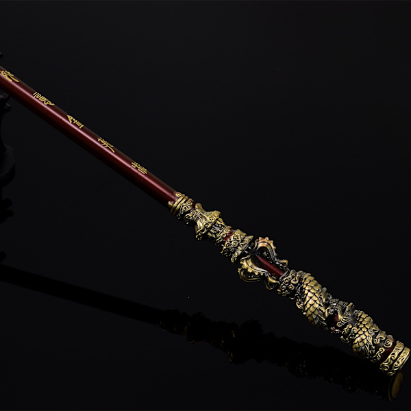 Black Myth Wukong - rundt 35CM Qi Tian Da Sheng Ruyi Golden Band Cudgel Full Metal Crafts Ornament Modeller
