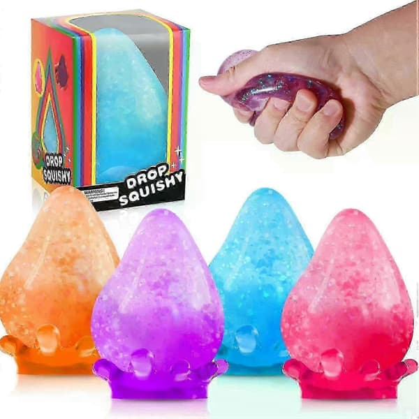 Dream Squishy Drop Squishy Stressbold, Vanddråbe Fidget Stressbold, Is Squishys Stress Cube-Drop Malt Sukkerkugler Sensorisk til Lindring af Angst