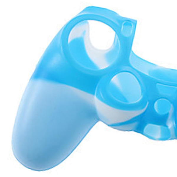 Kontroller Skin Grip Cover Cover Beskyttende Myk Silikon Gummi Etui-Lyseblå og hvit kamuflasje