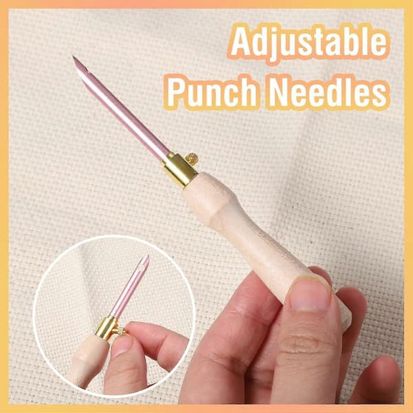 Punch Needle Broderisæt - Justerbart Punch Needle-værktøj til begynder-DIY-håndarbejde Ställ in ett