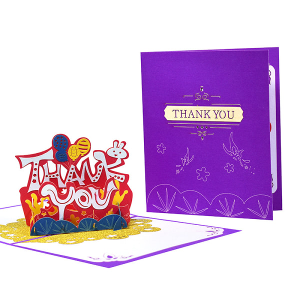 ART Tack-pop-up-kort, 6x5-3D gratulationskort, mammas kort, tackkort för lärare och vänner, kärlekskort, tänker på dig, pensionskort
