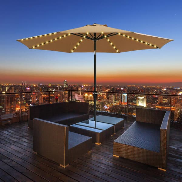 Outdoor Umbrella String Lights Battery Operated, Remote Control, Wat
