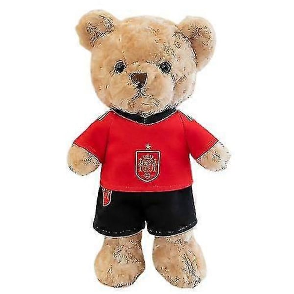 35cm Fotballfans Gave Søt Kledd i Fotballdrakt Teddybjørn Plysjleker Nydelig Utstoppet Myk Dukke For Jente Gutt Spain