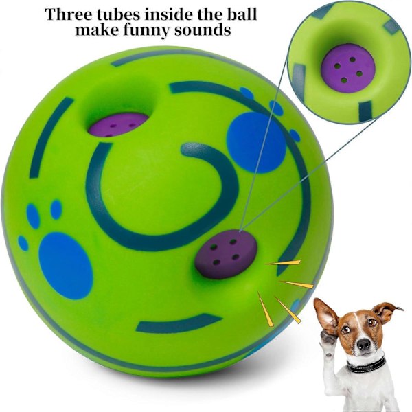 Giggle Ball för Hundar - Pipande Leksak för Att Hålla Din Hund Glad Hela Dagen, Hundbollleksaker för Stora, Medelstora och Små Husdjur, Katt och Hund, Lindrar Ångest och Kedsomhet 15CM