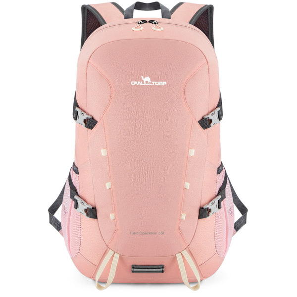 Monitoiminen ulkoilureppu, suuri vedenpitävä matkareppu ulkoiluun ja vuorikiipeilyyn, unisex rosa 35L