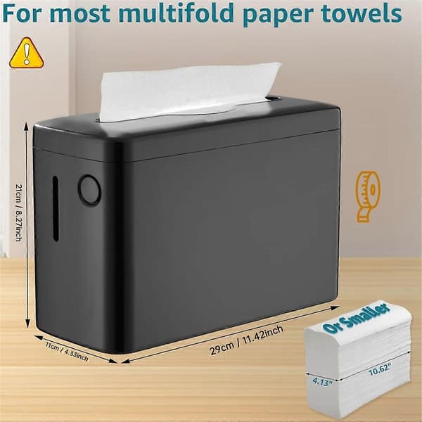 Bordplade papirhåndklædedispenser, sort badeværelseshåndklædedispenser
