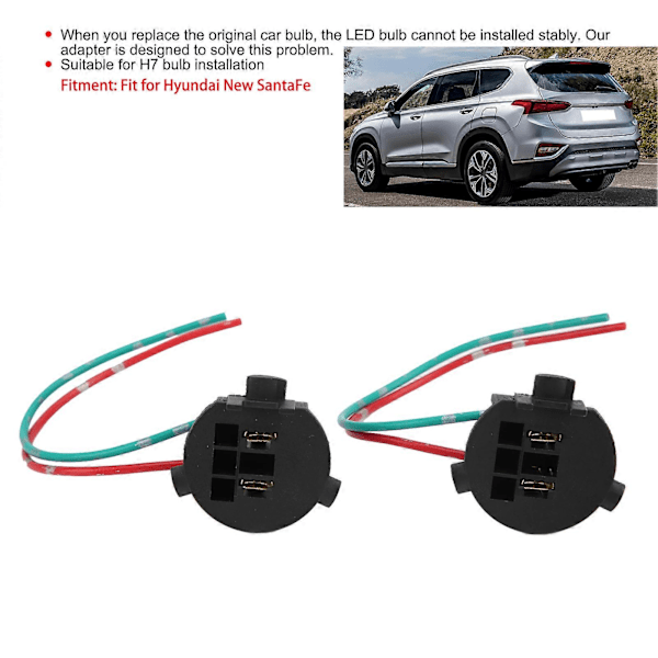 2kpl Takavalon Lampun Kanta Johdonpidikeadapterilla H7 Polttimoiden Asennus Sopii Hyundai Uuteen SantaFe:hen