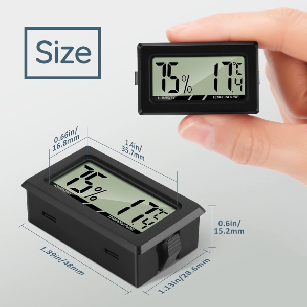 LCD-digitaalinen lämpömittari-hygrometrin lämpötila-kosteusmittari mittari kasvihuoneille, autoille, kodille, toimistolle (4 kpl)