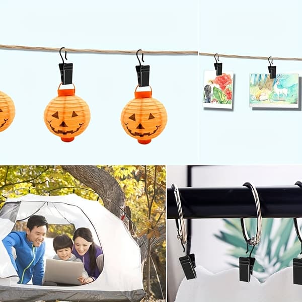 30 stk. liten krok-klemme Black