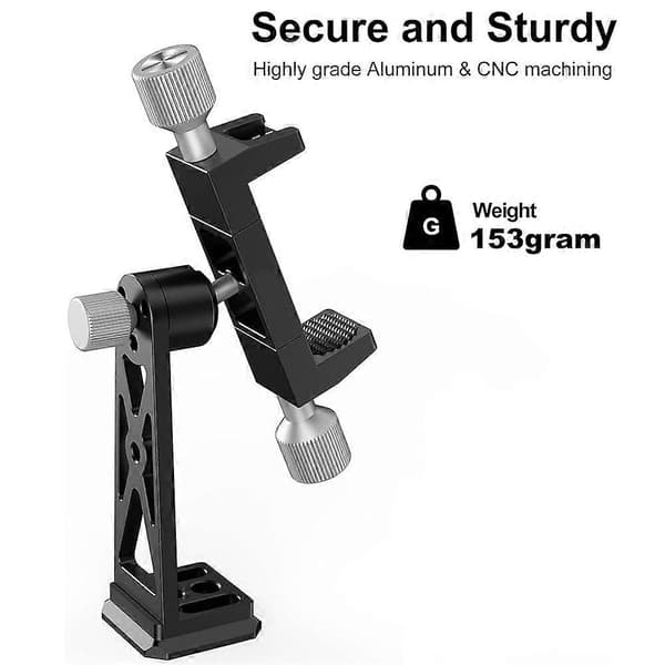 Metall telefonstativfeste med Arca Prot Cold Shoe 360° kulehode mobiltelefonstativadapter