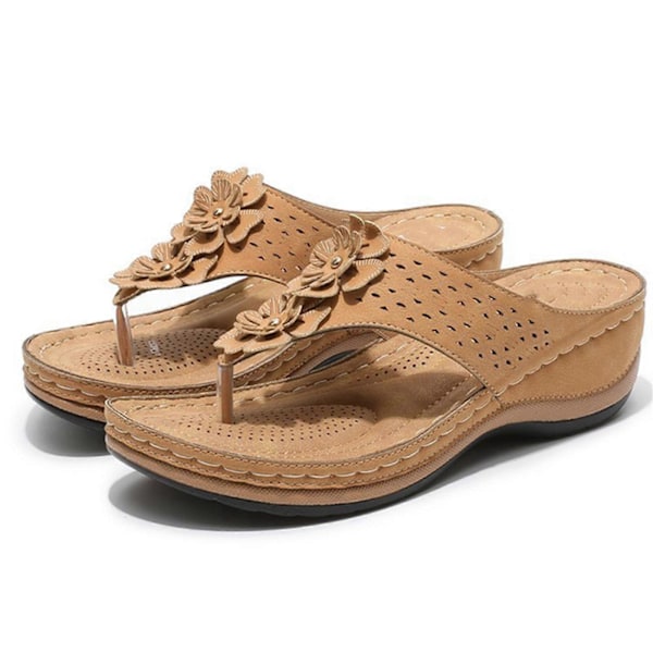 Damskor med Ortopediska Sulor, Bekväma Premium Casual Sandaler för Sommar, Utomhusvandring, Promenader Brown 37