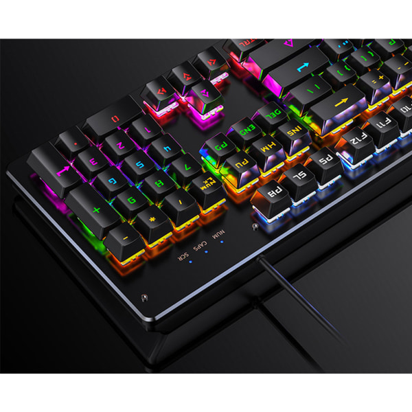 RGB LED-baggrundsbelyst mekanisk gaming-tastatur med 104-tasters mekanisk gaming-tastatur-sports punk kablet USB-sort blandet lys