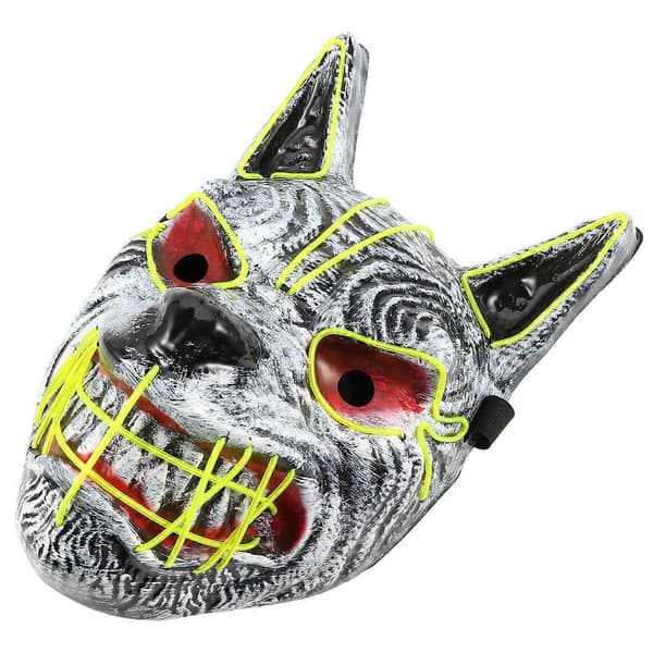 Lysande vargmask för fest, läskig LED-dekoration