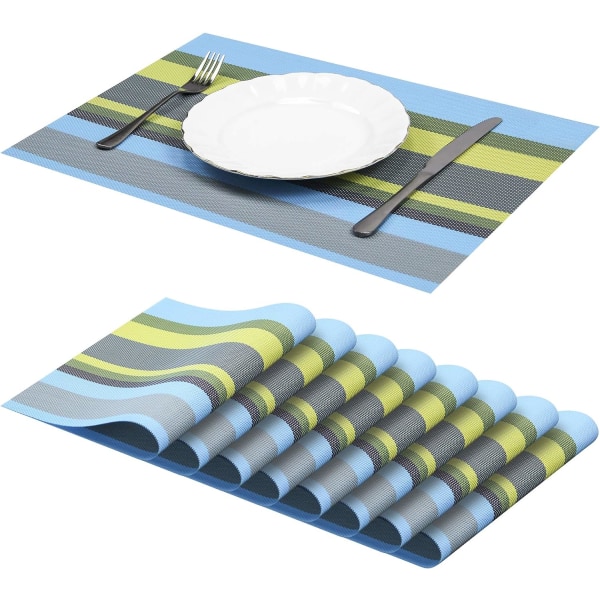 8 Tvättbara PVC Värmebeständiga halkfria bordstabletter Matbordsunderlägg