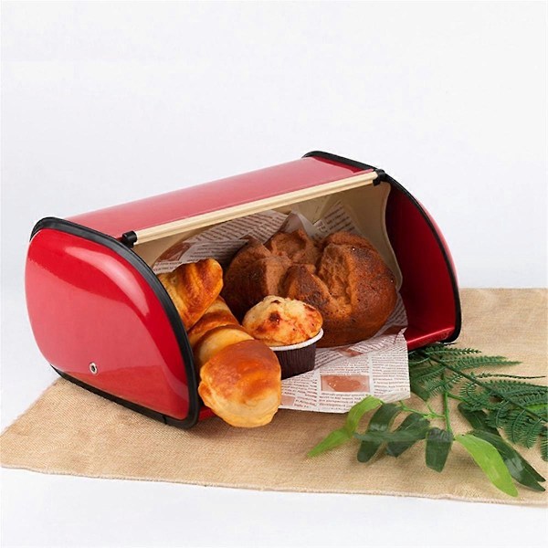 Metal Brødkasse Rulle Top Metal Brødkurv Brødopbevaring Brødholder Brødbeholder Opbevaring Organizer
